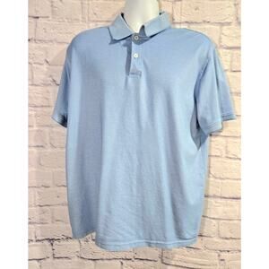 Member's Mark Blue Pique Polo Men's Shirt Large Lightweight Short Sleeves